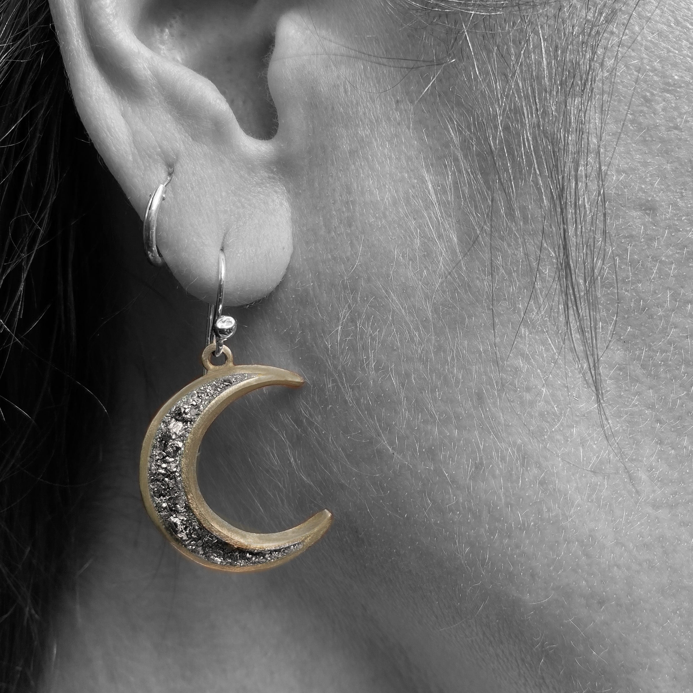 Delicate Crescent Moon Stud Earrings Sterling Silver Moon - Etsy Denmark